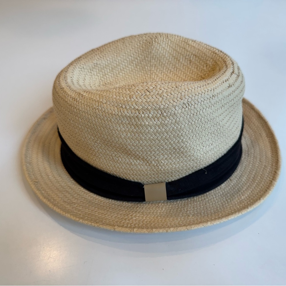 Michaels Stars Straw Fedora Hat with Black Band
